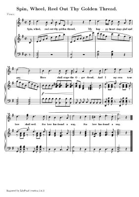 "Spin, Wheel, Reel Out Thy Golden Thread."