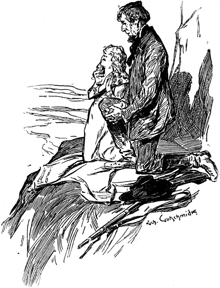 Der Wanderer und das   betende Mädchen