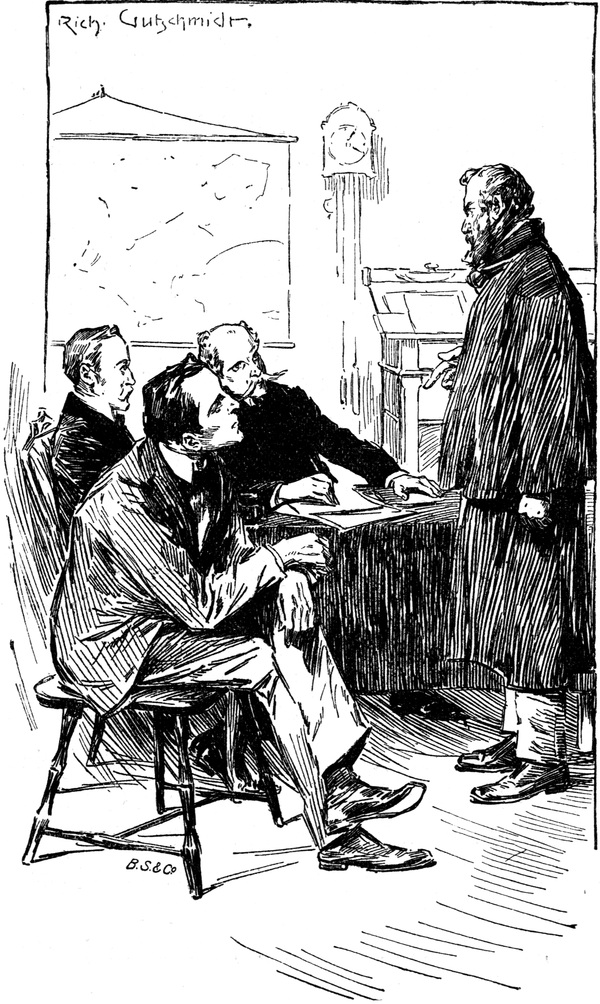 Jefferson Hope bei Holmes,   Watson und Lestrade