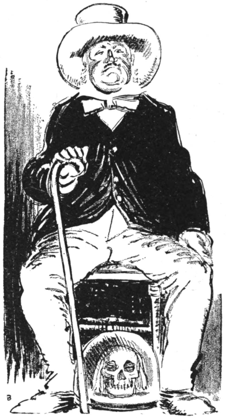 Full-length portrait of Jeremy Bantham's dressed-up skeleton