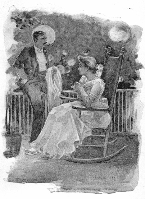 "BUT YOU'LL HAVE TO SIT ON THE RAILING&mdash;YOU SEE THERE IS ONLY ONE CHAIR."&mdash;Page 92.