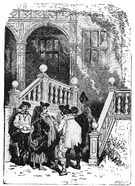 MINSTRELS' CHRISTMAS SERENADE AT AN OLD
BARONIAL HALL.