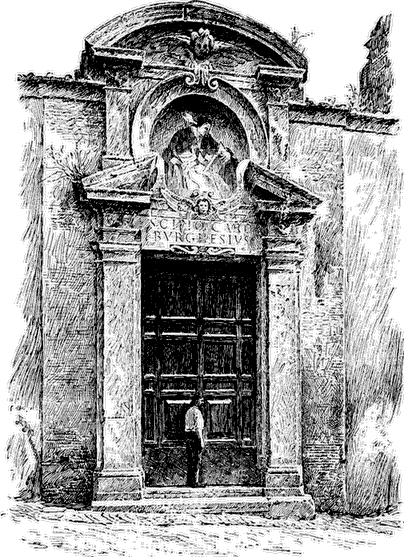 Modern fa&ccedil;ade of the Monastery of S. Gregory on the C&aelig;lian.