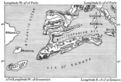 Old map showing the North African &lsquo;peninsula&rsquo;.
