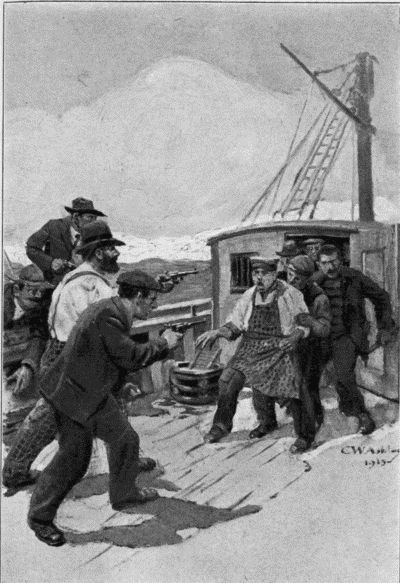 The strangers
out with revolvers,