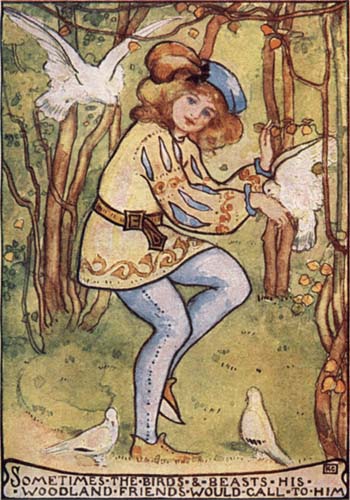 SOMETIMES THE BIRDS & BEASTS HIS WOODLAND FRIENDS WOULD CALL TO HIM
Page 61