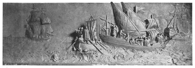BAS-RELIEF&mdash;THE SIGHTING OF THE NEW WORLD.
