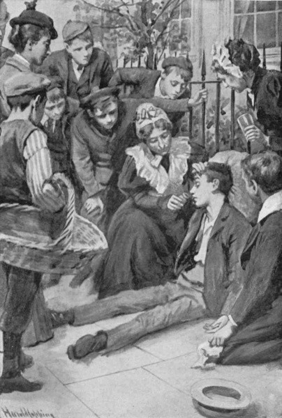 "A Bottle of ferocious smelling-salts was held to
the patient's nose."