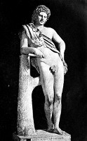 THE FAUN OF
PRAXITELES -- Capitol Museum, Rome -- Alinari, Photo. John Andrew &
Son, Sc.