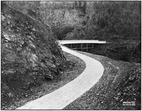 ON THE PACIFIC HIGHWAY
SOUTH OF WOLF CREEK IN JOSEPHINE COUNTY. CONSTRUCTED IN 1917 AND 1918