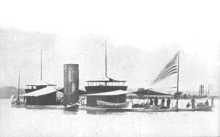 At first, ironclads were scoffed at by Federal naval authorities, but the monitors,
styled "iron coffins", proved their worth in battle with the river navies.
By 1865 fifty-eight of the turreted vessels had been built, some of which became
seagoing.