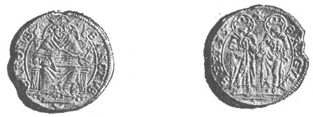GOLD COIN OF SIXTEENTH CENTURY (ST. FELIX, ST.
REGULA-SANCTUS CAROLUS). (By Dr. Imhoof, Winterthur.)