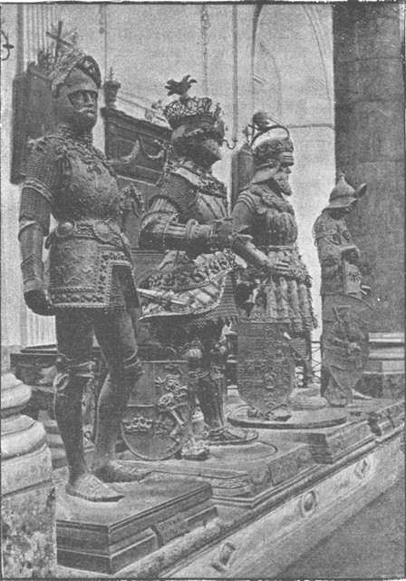 BRONZE FIGURES FROM THE MAXIMILIAN MONUMENT AT
INNSBRUCK.