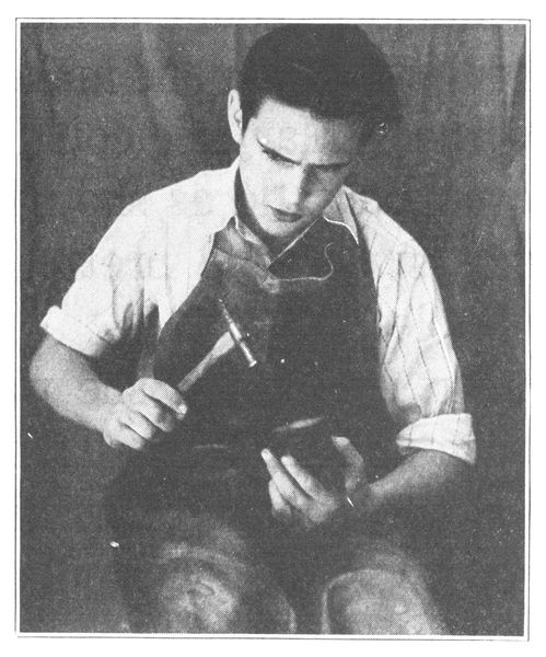 HE WORKED UPON ONE SHOE WHILE
HE TALKED