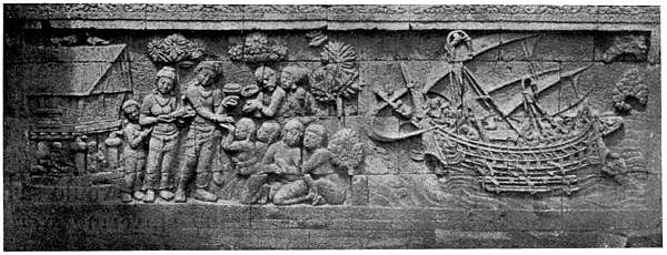 Landing of a Hindoo Ship.&mdash;Relief to Boroboedoer (Java)