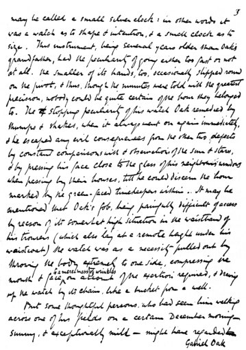 FACSIMILE OF A PAGE OF HARDY’S “FAR FROM THE MADDING
CROWD,” MUCH REDUCED IN SIZE