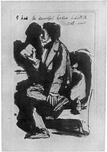 PORTRAIT OF TENNYSON, READING “MAUD” TO ROBERT AND MRS.
BROWNING, BY ROSSETTI