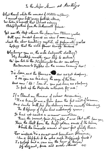 Autograph MS. of a Poem by Keats&mdash;“To the Misses M&mdash;&mdash; at
Hastings