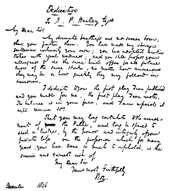 DEDICATION TO “THE VILLAGE COQUETTES,” BY CHARLES DICKENS

From the manuscript formerly in the Coggeshall collection, much reduced
in size