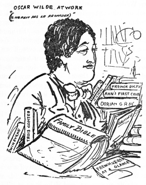 CARICATURE OF OSCAR WILDE

From an original drawing by Aubrey Beardsley