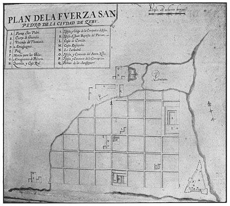 Ceb&uacute; and its fortifications, ca. 1742