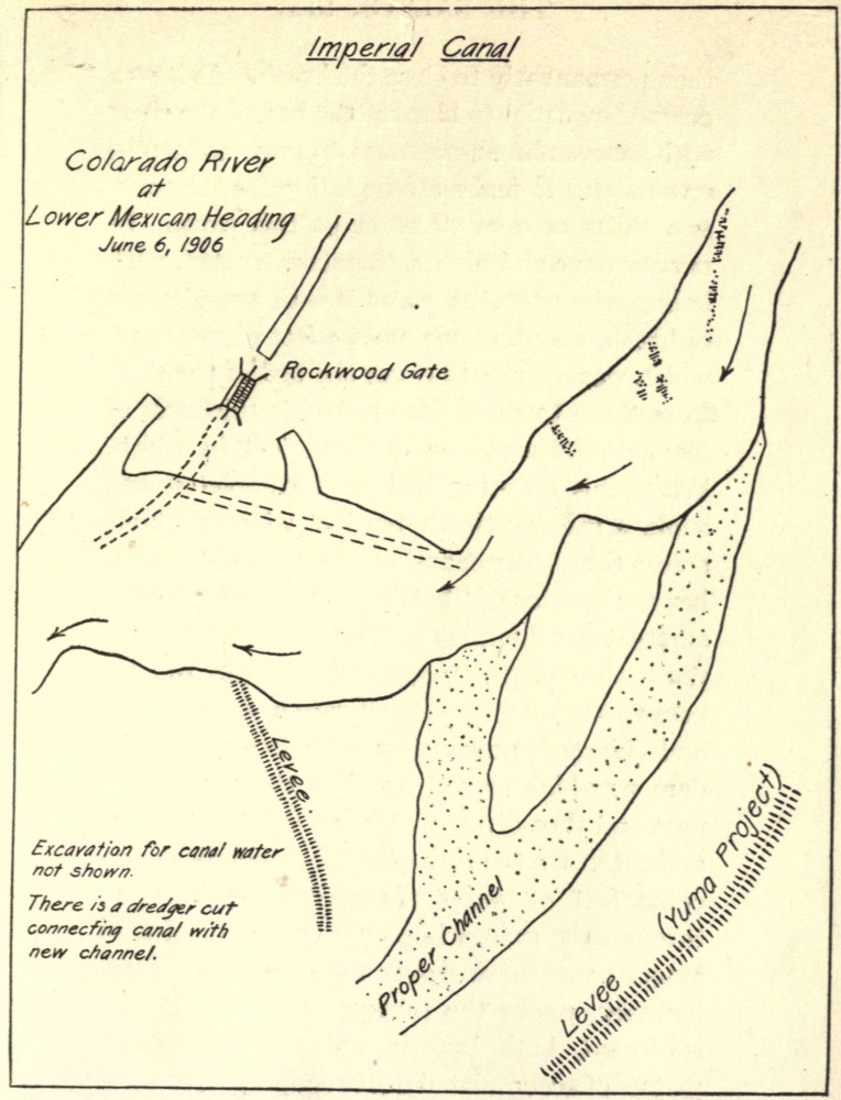 Situation in June, 1906 (whole river going into Salton
Sink)