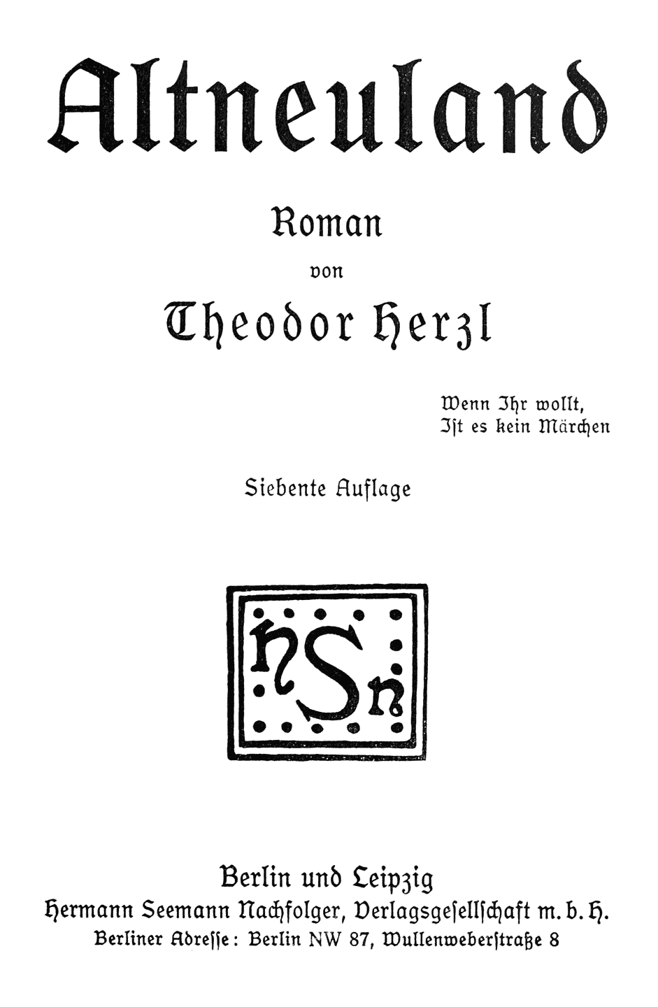 Originaltitelblatt.
