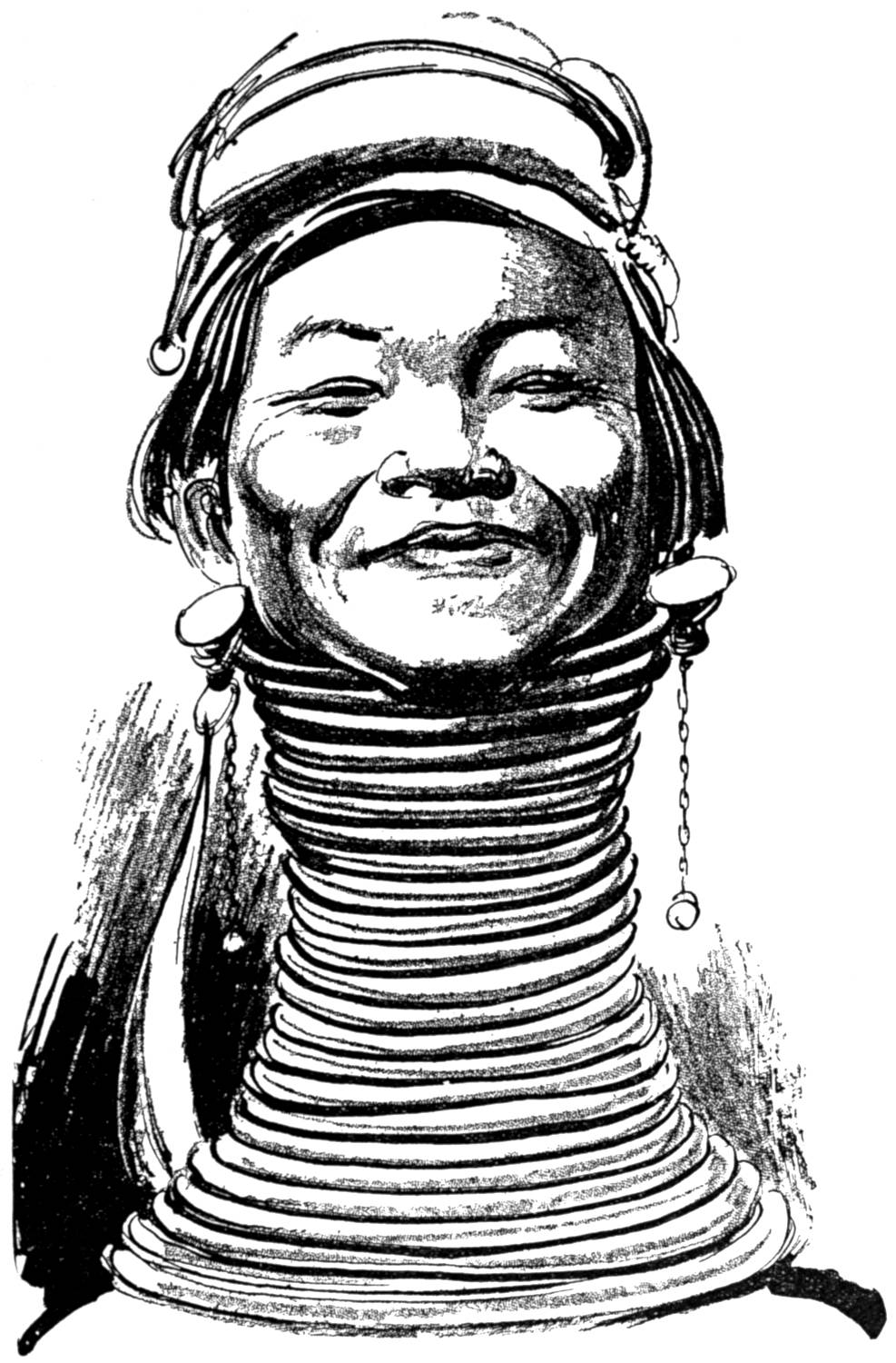 Portrait of young lady with neck rings
